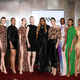 Serena Williams, center, with models for the S by Serena presentation during New York Fashion Week: The Shows on Feb. 12, 2020, in New York City.